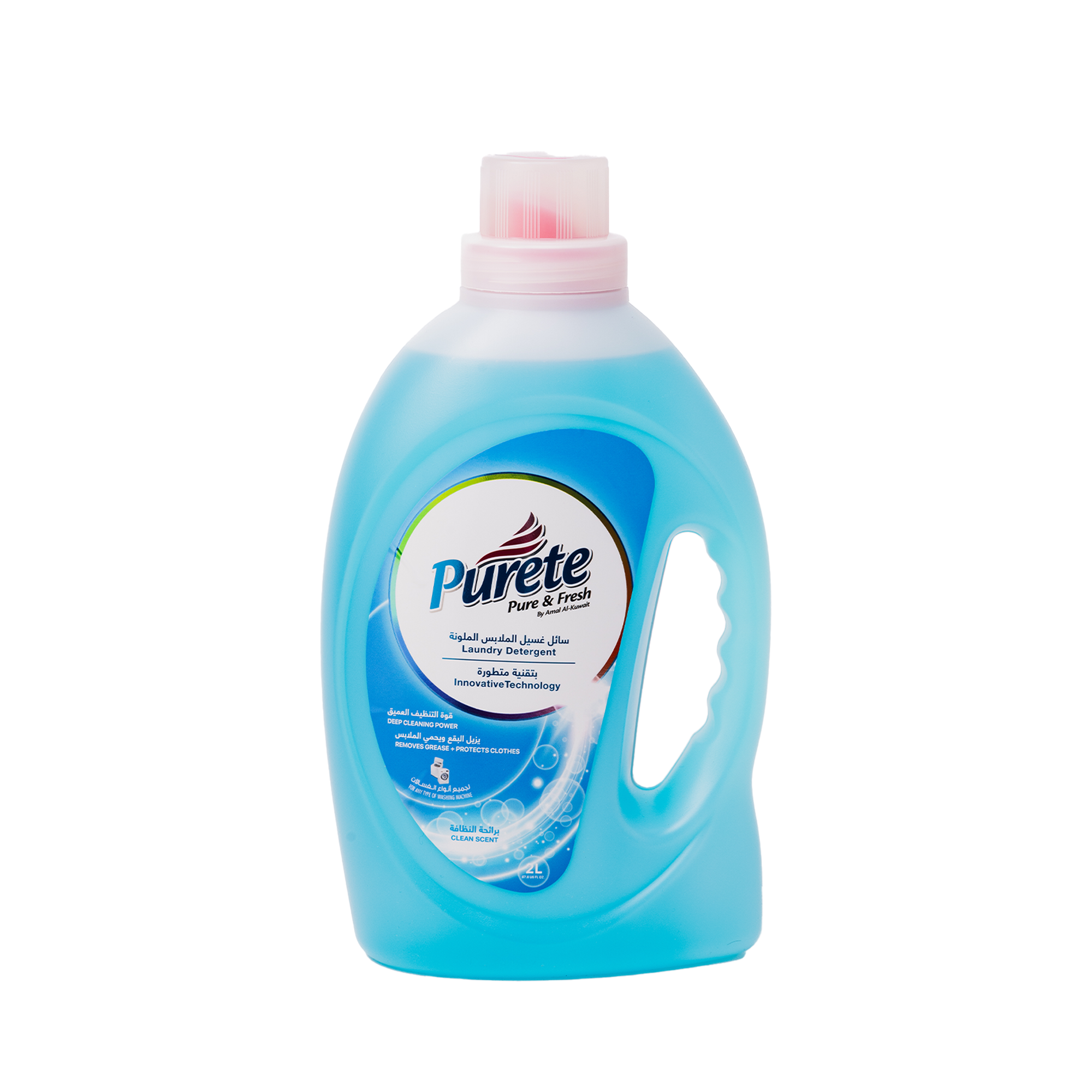 Liquid soap for colored clothes with a clean scent